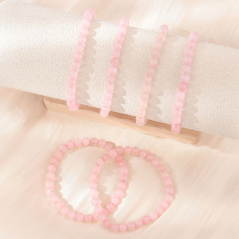 Natural Rose Quartz Bead Stretch Bracelets